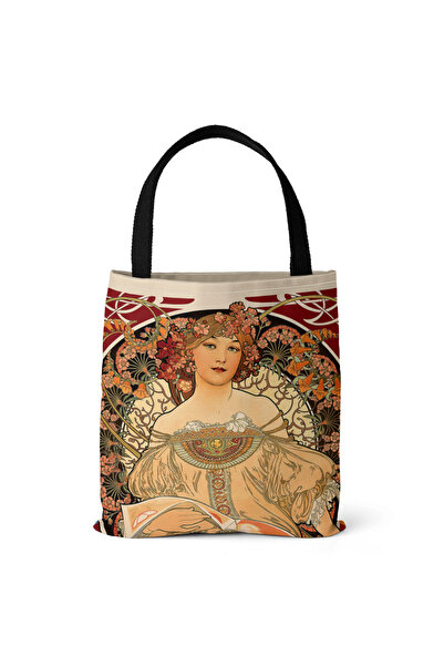 Choice Daydream Mucha Series Digital Printed Canvas Bag Open Tote Bag Handbag...