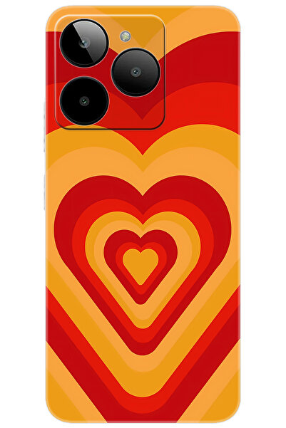 General Mobile Era 30 (G518) Uyumlu Kılıf Desen Baskılı Silikon Sarı Kırmızı ...