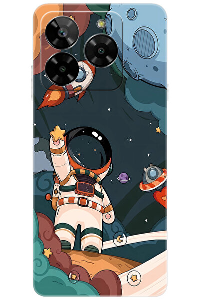 General Mobile ERA 50 (G318) Uyumlu Kılıf Desen Baskılı Silikon Astronot STK:...