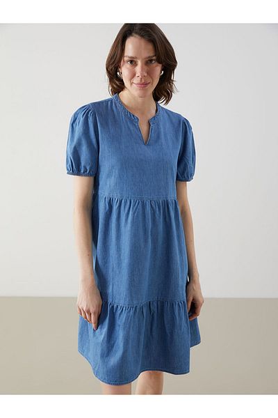 LC Waikiki Rochie de damă din blugi cu guler Kacik sezon nou - S5H047Z8