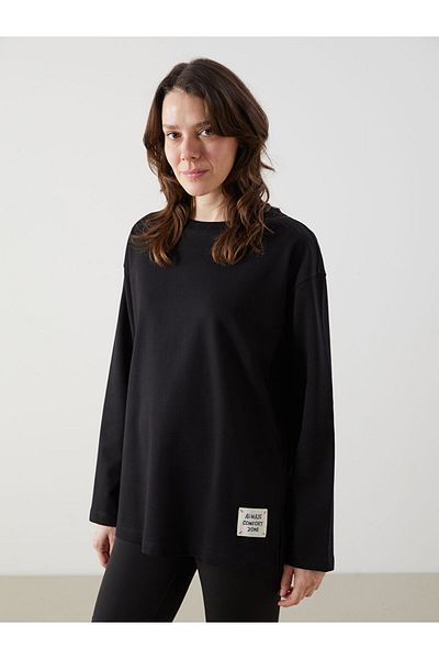 LC Waikiki Crew Neck Embroidered Women's Sweatshirt S5M715Z8Nvy