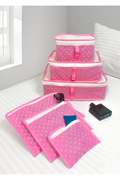 RZ RY ZAGA منظم أمتعة مكون من 6 قطع - منظم داخل الحقيبة، شبكي منقط، خزانة سفر