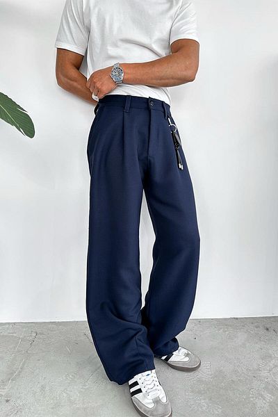 HAFKAGİYİM Παντελόνι από ύφασμα Navy Blue Cozy Design