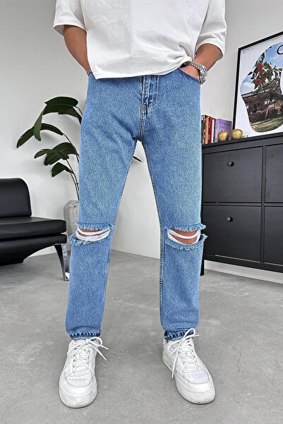 HAFKAGİYİM Σκούρο μπλε Array Ripped RJ1 Dif κανονικό παντελόνι