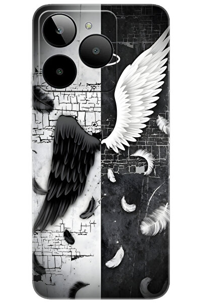General Mobile Era 30 (G518) Uyumlu Kılıf Desen Baskılı Silikon Melek ve Şeyt...
