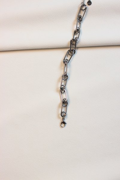 Dazzlecave 316L Stainless Steel Geometric Chain Bracelet - Silver Color Minimal and Stylish Design