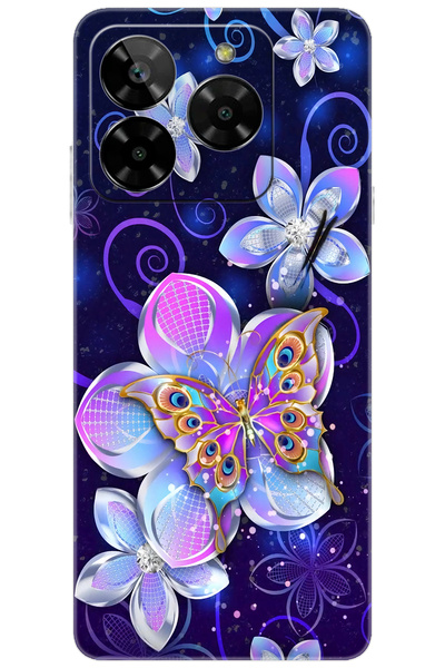 General Mobile ERA 50 (G318) Uyumlu Kılıf Desen Baskılı Silikon Kelebek ve Çi...