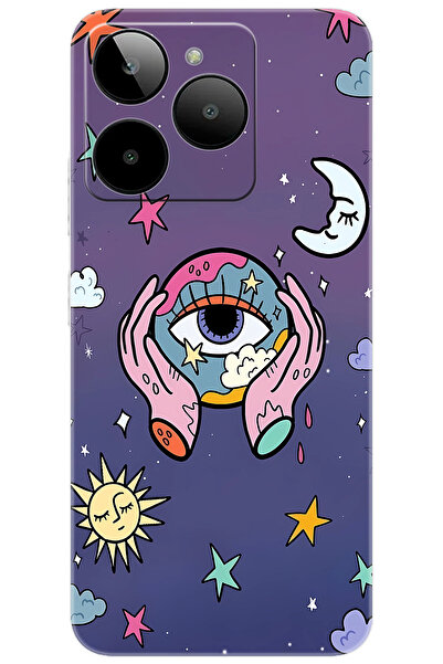 General Mobile Era 30 (G518) Uyumlu Kılıf Desen Baskılı Silikon Dünya Gözü ST...