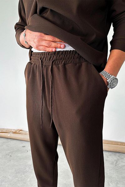 HAFKAGİYİM Καφέ ριμπ παντελόνι Jogger