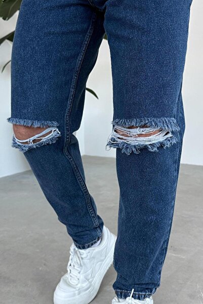 HAFKAGİYİM Темно-сині джинси з рваними краями Regular Pantolon
