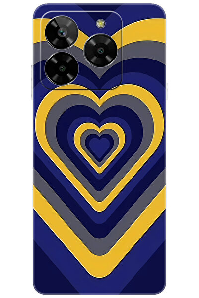 General Mobile ERA 50 (G318) Uyumlu Kılıf Desen Baskılı Silikon Sarı Lacivert...