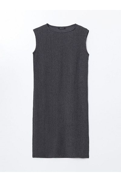 LC Waikiki Lcw Comfort Crew Neck Textured Women's Dress