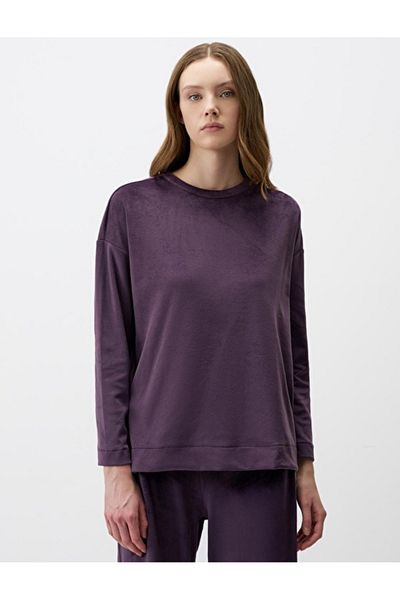 Jimmy Key Purple Crew Neck Relaxed Cut Long Sleeve Knitted Sweatshirt Size: S