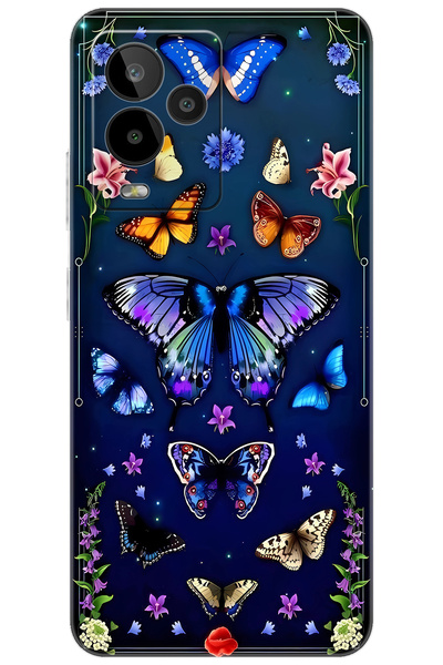 General Mobile GM 24 PRO (G514) Uyumlu Kılıf Desen Baskılı Silikon Kelebek ST...