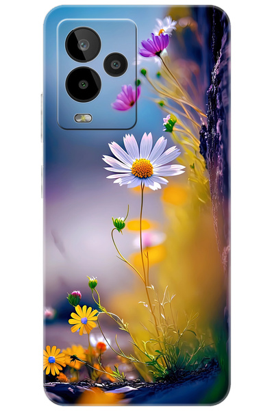 General Mobile GM 24 PRO (G514) Uyumlu Kılıf Desen Baskılı Silikon Papatya Se...