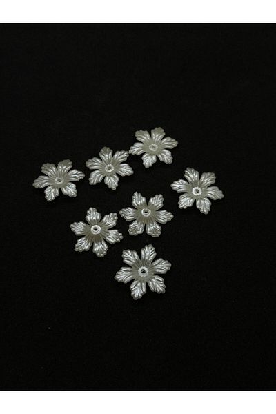 BEİLYS COSMETİCS & ACCESSORY 100 bucăți de mărgele de perle cu model de flori albe B:11