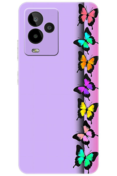 General Mobile GM 24 PRO (G514) Uyumlu Kılıf Desen Baskılı Silikon Kelebek ST...