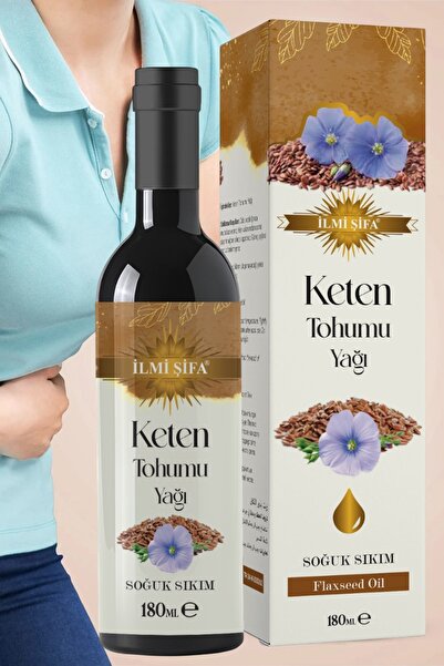 İLMİ ŞİFA Keten Tohumu Yağı %100 Saf, Doğal Keten Tohumu Yağı 180 ml Soğuk Sıkım