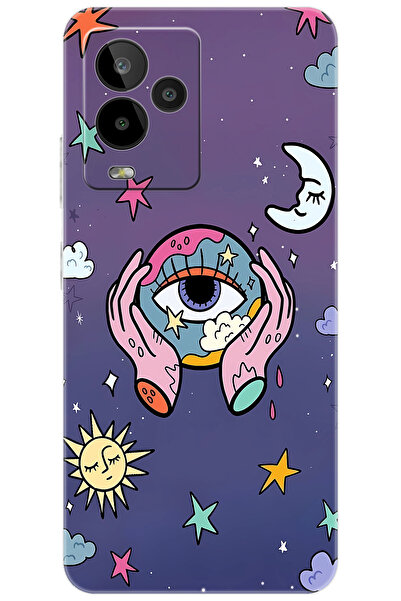 General Mobile GM 24 PRO (G514) Uyumlu Kılıf Desen Baskılı Silikon Dünya Gözü...