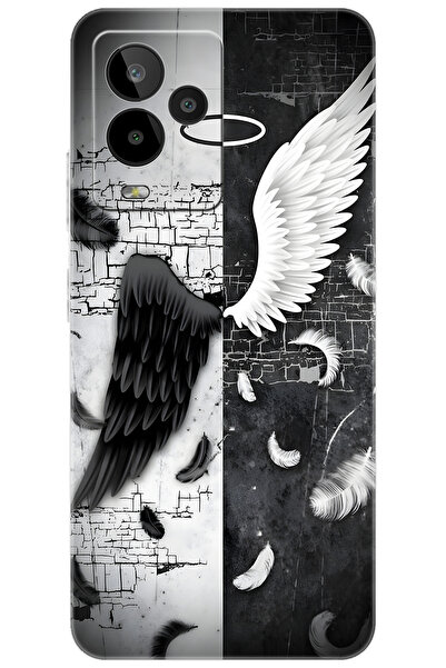 General Mobile GM 24 PRO (G514) Uyumlu Kılıf Desen Baskılı Silikon Melek ve Ş...