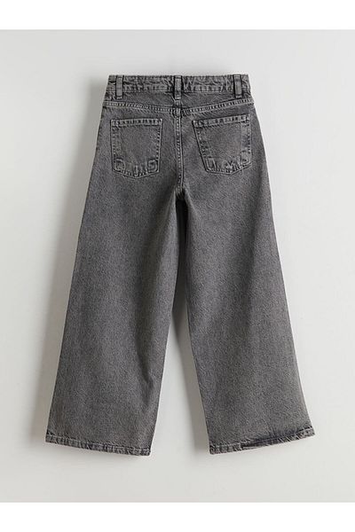 LC Waikiki Lcw Girl's Jeans Trousers with Adjustable Elastic Waist