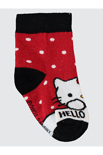 Hello Kitty Red Girl's Sock Socks Set of 3 - 3-11 Years
