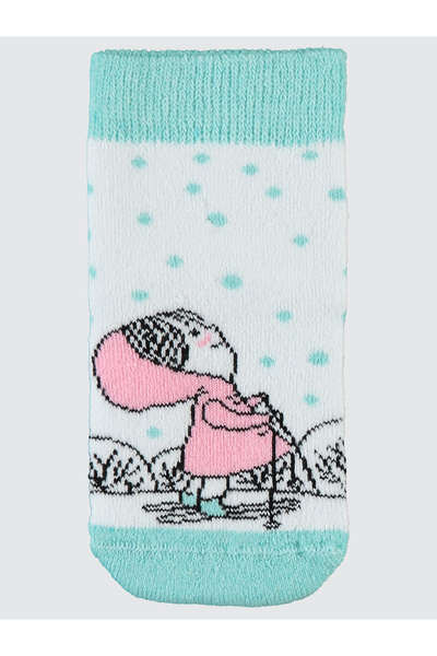 Civil Girls Set of 2 Turquoise Towel Socks for Girls 3-11 Years Old