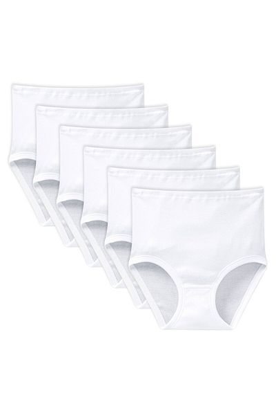 Schiesser Damen Taillenslips 6er Pack - Original Feinripp, Classic, Maxi Slip