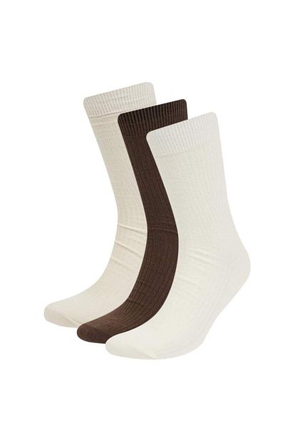 DeFacto New Season Men's Comfortable Elastic 3-Piece Cotton Long Socks