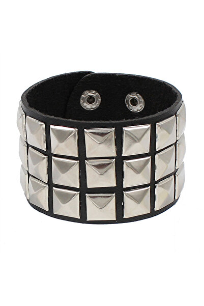 Choice 8 2022 سوار جلد PU مرصع بمسامير سوار بانك قابل للتعديل سوار قوطي بإبزي...