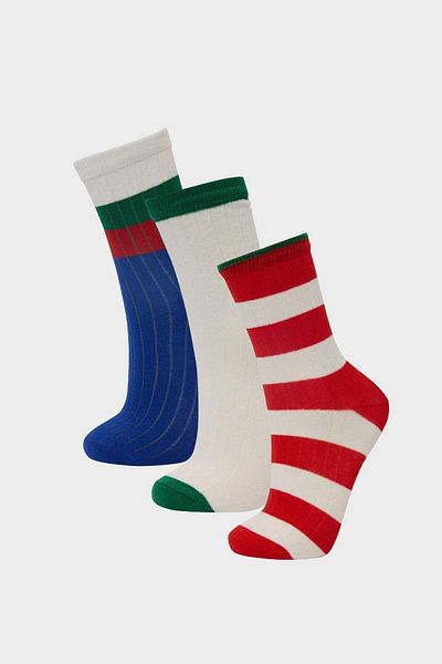 DeFacto New Season Boys' 3-Piece Cotton Long Socks