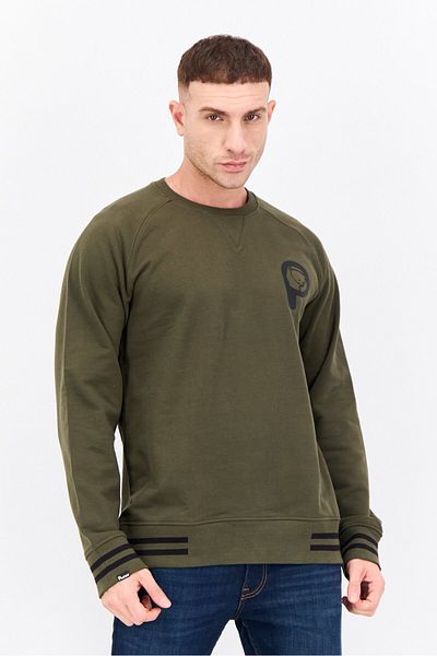 Penfield Men Crew Neck Brand Logo Long Sleeves Sweatshirt, Olive