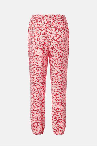 Tchibo Women Allover Print Pajamas Pants, Red