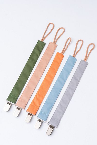 MyVera Khaki-mink-cinnamon-indigo-gray 5-Piece Pacifier Strap Set - Pacifier Chain - Pacifier Holder