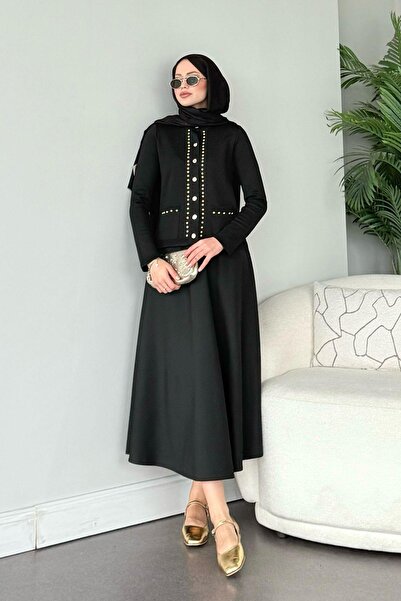 Şulemoda Giyim Μαύρη ζακέτα Mercerized Almira