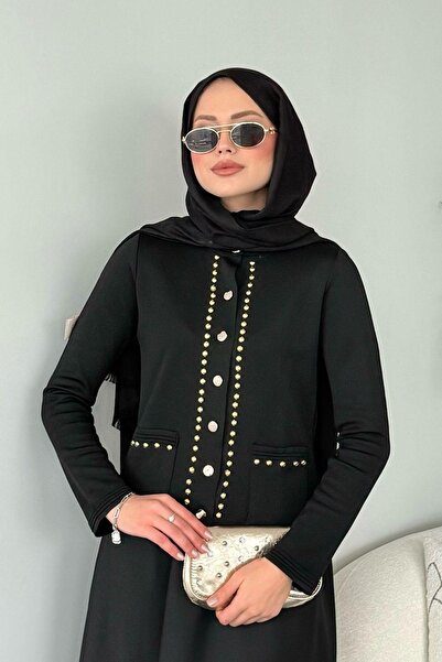 Şulemoda Giyim Μαύρη ζακέτα Mercerized Almira