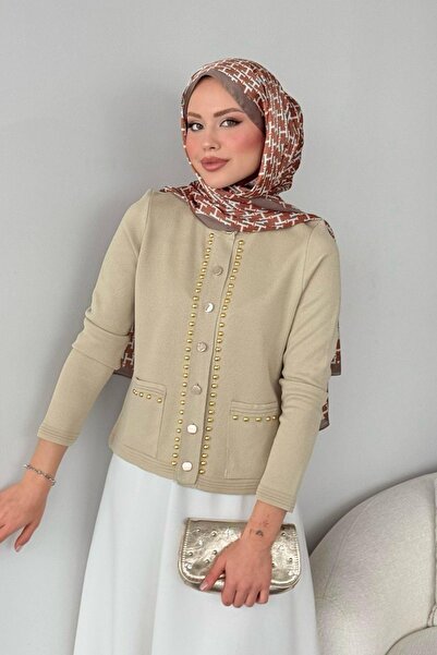 Şulemoda Giyim Μπεζ ζακέτα Mercerized Almira