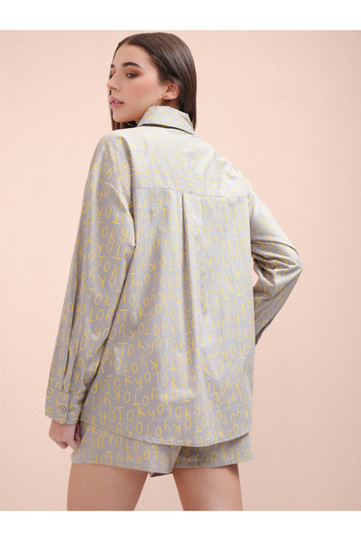 Tokyo Talkies By Styli All-Over Print Collared Shirt with Mid Rise Shorts Co-Ords