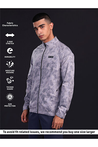 Technosport By Styli Abstract Printed 2-Way Stretch Jacket