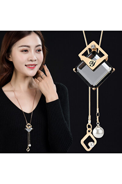 Choice BN29 Fashion Collier Femme Gray Long Crystal Necklaces&Pendants for Wo...