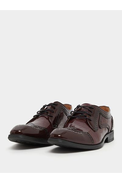 Styli Faux Leather Pointed Toe Derby Shoes