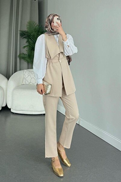 Şulemoda Giyim Σετ Μπεζ Κοστούμι Ιλάι
