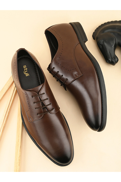Styli Almond Toe Lace Up Occasion Formal Shoes