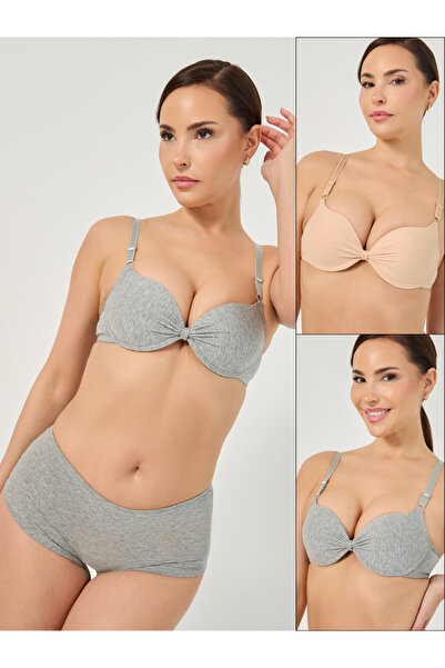 Styli عبوة من قطعتين - حمالة صدر مبطنة بسلك ومجعدة في المنتصف