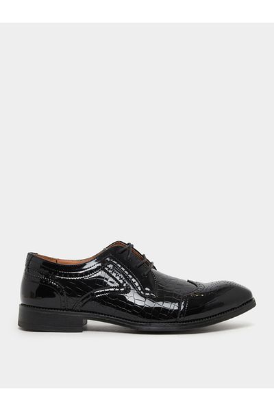 Styli Faux Leather Pointed Toe Derby Shoes