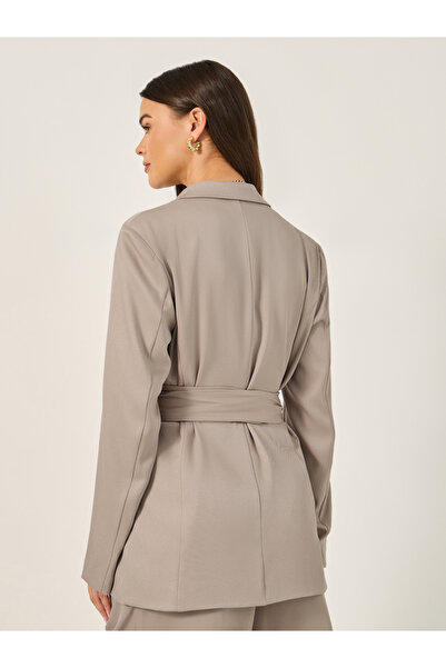 Styli Regular Fit Longline Belted Blazer