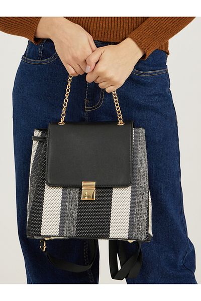 Styli Tritone Striped Textured Backpack