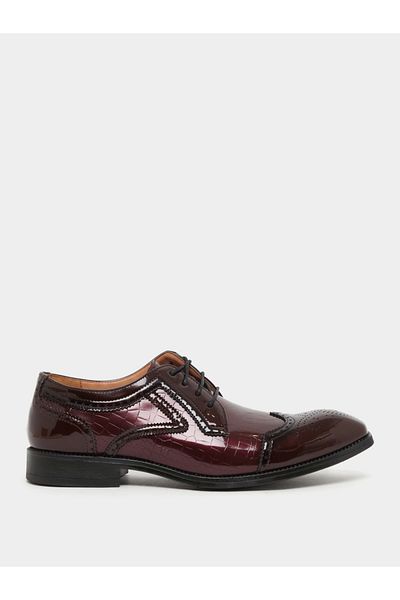 Styli Faux Leather Pointed Toe Derby Shoes