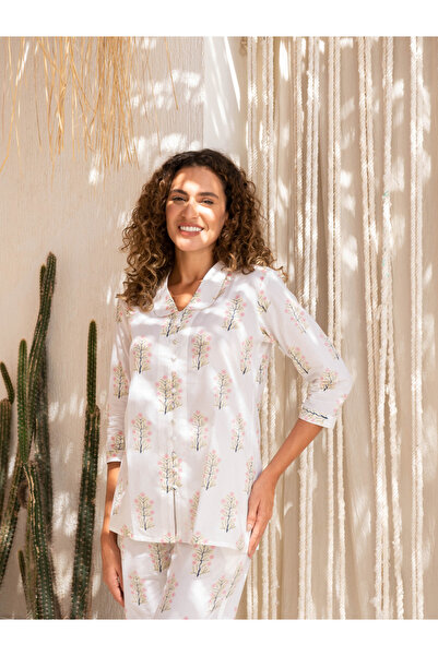 Sanskrutihomes By Styli All-Over Floral Printed Buttoned Shirt With Trousers Co-Ords