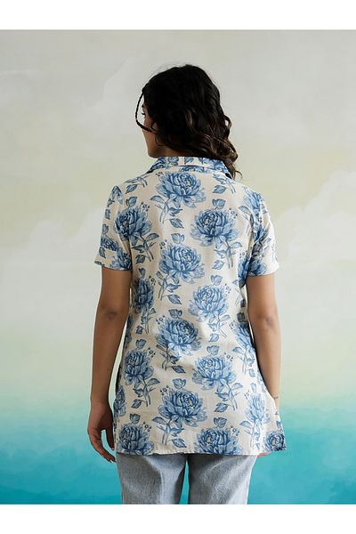 Sanskrutihomes By Styli All-Over Floral Print V-Neck Cotton Top